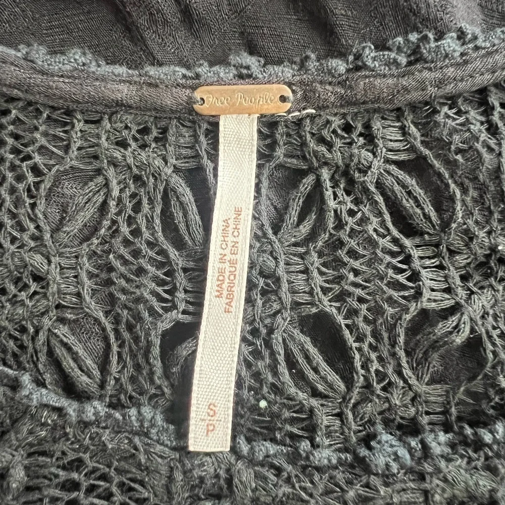 Free People Black Pleated Babydoll Mini Dress caja 4